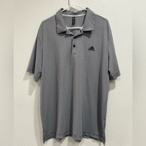 Adidas Men's Ottoman Black White Stripe Golf Polo Shirt Size XL